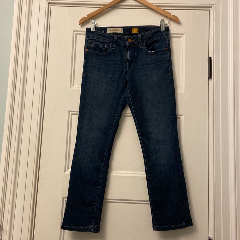 COPY - Pilcro and The Letterpress Size 27 Dark Wash Denim. Straight Leg. Croppe…